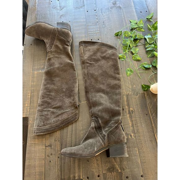 Vince Camuto grey suede Karinda tall boots size 8 - Picture 1 of 8
